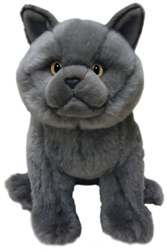 Retired Bears and Animals - BRITISH BLUE SOFT TOY CAT 30.5CM