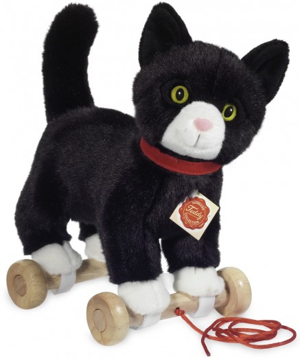 Retired Bears and Animals - PULL-ALONG CAT ON WHEELS 26CM