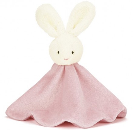 Retired Jellycat at Corfe Bears - VELVET BUNNY BABY SOOTHER PINK 33CM