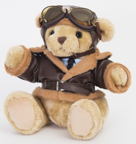 Retired Bears and Animals - 1940s VINTAGE PILOT TEDDY BEAR 34CM
