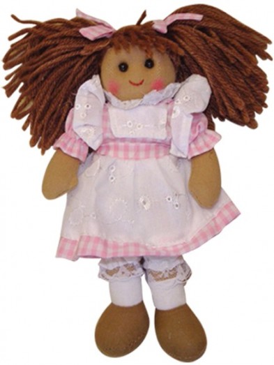 Retired Bears and Animals - RAG DOLL WITH PINK GINGHAM DRESS 19CM