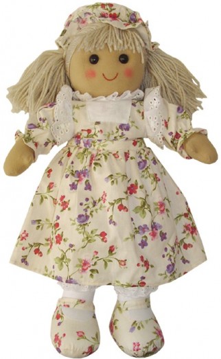 Retired Bears and Animals - RAG DOLL WITH FLORAL DRESS AND HAT 40CM