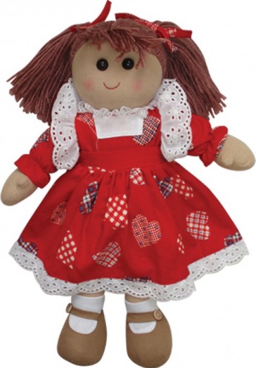 Retired Bears and Animals - RAG DOLL WITH LOVE HEART DRESS 40CM