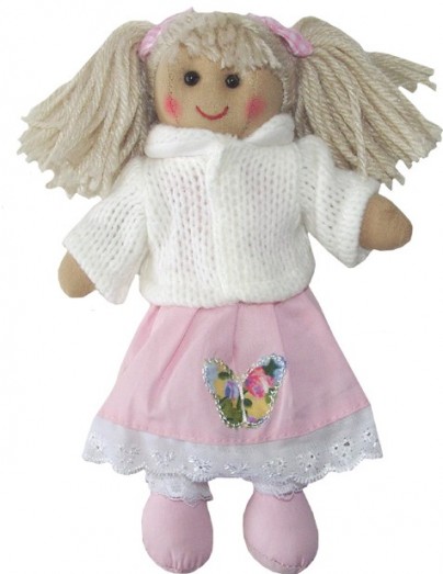 Retired Bears and Animals - RAG DOLL WITH PINK DRESS 19CM