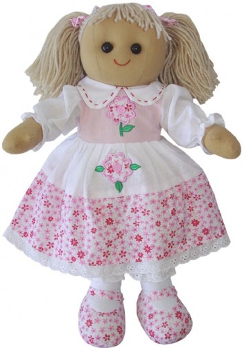 Retired Other - RAG DOLL WITH PINK FLOWER DRESS 40CM