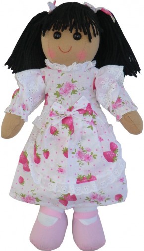 Retired Bears and Animals - RAG DOLL WITH STRAWBERRY PRINT DRESS 40CM