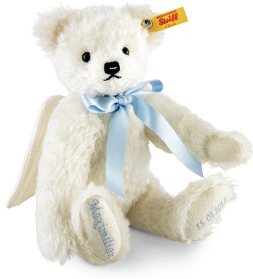 Retired Steiff Bears - GUARDIAN ANGEL TEDDY BEAR BLUE 27CM