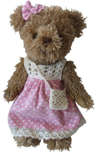 Retired Bears and Animals - TEDDY BEAR IN PINK DRESS 30CM