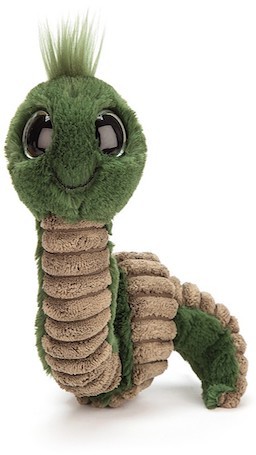 Retired Jellycat at Corfe Bears - WIGGLY WORM GREEN 16CM