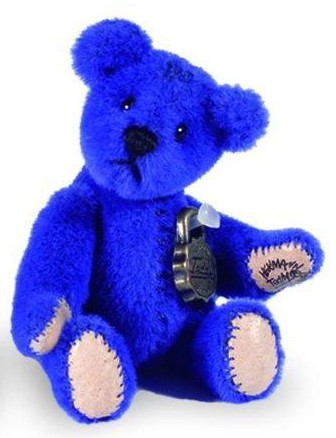 Retired Bears and Animals - MINIATURE TEDDY BLUE 5CM