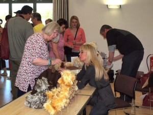 Charlie signing bears, chatting... Charlie signing bears, chatting...