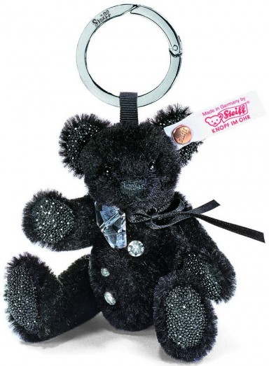 Retired Steiff Bears - CRYSTAL TEDDY BEAR BAG PENDANT BLACK 11CM