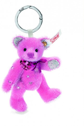 Retired Steiff Bears - CRYSTAL TEDDY BEAR BAG PENDANT PINK 11CM