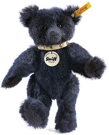 Retired Steiff Bears - ALPACA CLASSIC TEDDY BEAR BLACK/BLUE 18CM