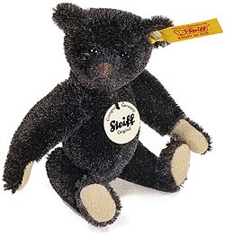 Retired Steiff Bears - MOHAIR TEDDY BEAR 1908 BLACK 12CM