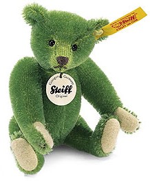 Retired Steiff Bears - MOHAIR TEDDY BEAR 1908 GREEN 12CM