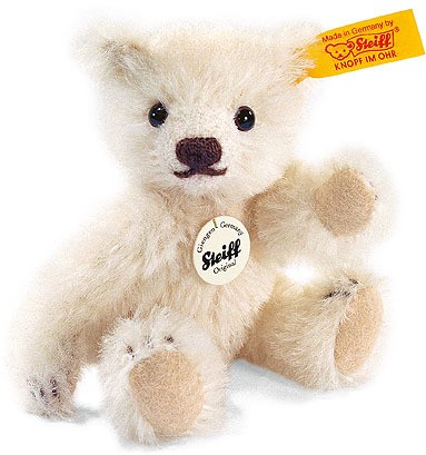 Retired Steiff Bears - MINI TEDDY BEAR WHITE 10CM