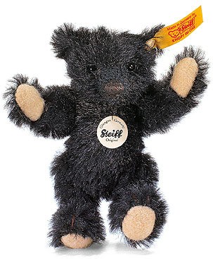 Retired Steiff Bears - CLASSIC TEDDY BEAR BLACK 10CM