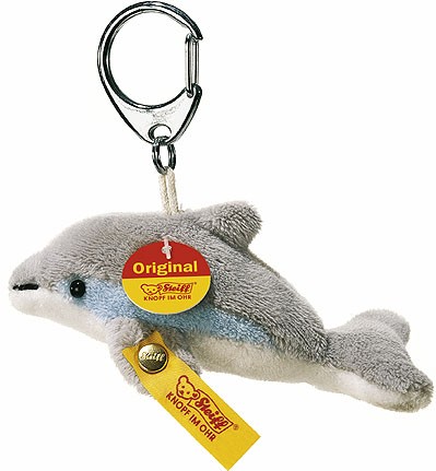 Retired Steiff Bears - KEYRING DOLPHIN GREY 10CM