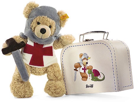 Retired Steiff Bears - KNIGHT FYNN IN SUITCASE BEIGE