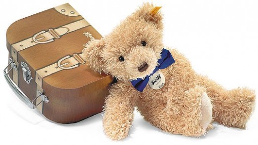 Retired Steiff Bears - EDGAR TEDDY BEAR IN SUITCASE 30CM