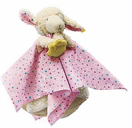 Retired Steiff Bears - LAMB WITH STAR COMFORTER PINK 26CM