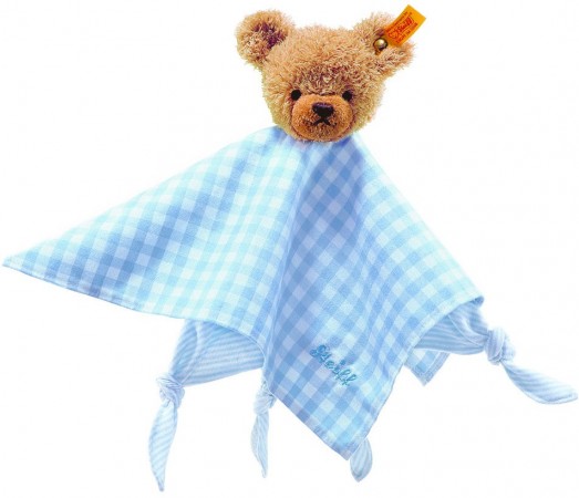 Retired Steiff Bears - SLEEP WELL BEAR COMFORTER BLUE 28CM