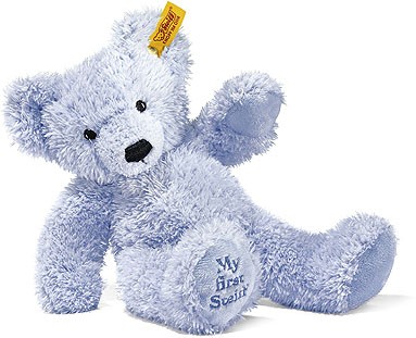 Retired Steiff Bears - TEDDY MY FIRST STEIFF BLUE 25CM