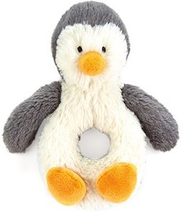 Retired Jellycat at Corfe Bears - BASHFUL PENGUIN GRABBER RATTLE 13CM