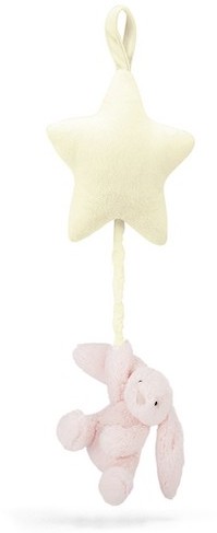 Retired Jellycat at Corfe Bears - BASHFUL BUNNY STAR MUSICAL PULL PINK 28CM