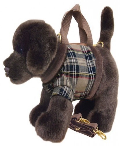 Faithful Friends Labrador Chocolate/Brown Soft Toy Dog Handbag/Shoulder Bag 12" 