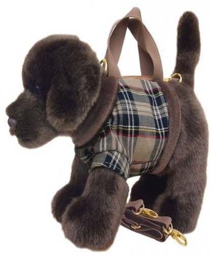 Retired Faithful Friends - LABRADOR CHOCOLATE SOFT TOY HANDBAG/SHOULDER BAG 12"