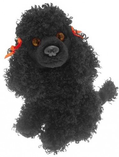 Faithful Friends Black Poodle Sitting Soft Toy Dog 6½" 