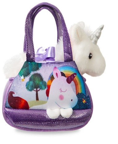 Retired Aurora - FANCY PALS HARMONY UNICORN IN PURPLE HANDBAG 20CM