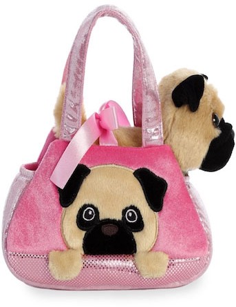 Retired Aurora - FANCY PALS PEEK-A-BOO PUG IN HANDBAG 20CM