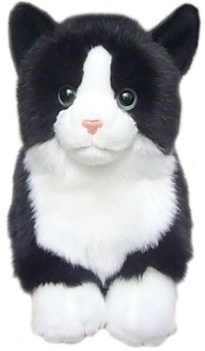 Cats - BLACK & WHITE SOFT TOY CAT 30.5CM