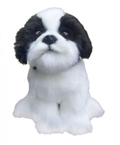 Retired Faithful Friends - SHIH-TZU BLACK AND WHITE SOFT TOY DOG 30.5CM