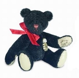 Retired Bears and Animals - MINIATURE TEDDY BEAR BLACK 6CM