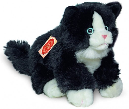 Retired Bears and Animals - CAT SITTING BLACK & WHITE 23CM