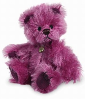 Retired Bears and Animals - MINIATURE TEDDY BEAR PURPLE 10CM