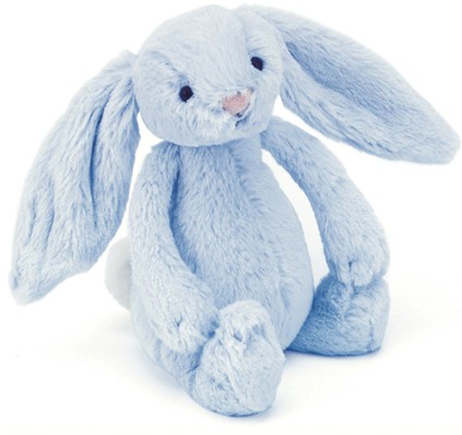 Jellycat Bunnies - BASHFUL BUNNY BLUE SMALL (RATTLE) 18CM