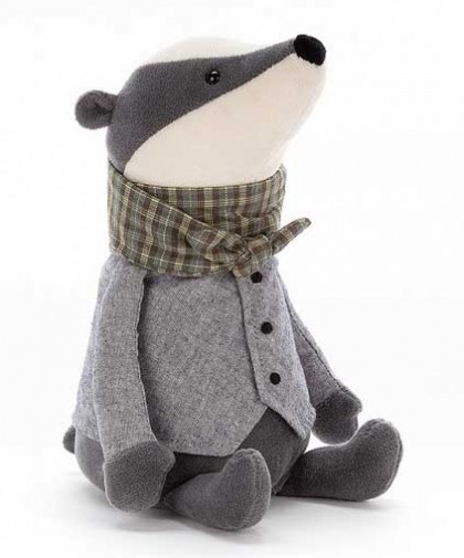 Retired Jellycat at Corfe Bears - RIVERSIDE RAMBLER BADGER 23CM