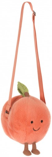 Jellycat Bag Charms & Accessories - AMUSEABLES PEACH SHOULDER BAG 18CM