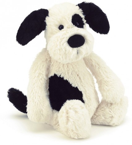 Jellycat Animals - BASHFUL BLACK & CREAM PUPPY ORIGINAL 31CM