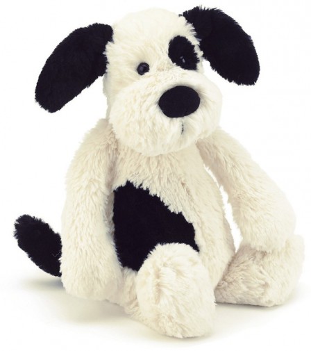 Jellycat Animals - BASHFUL BLACK & CREAM PUPPY LITTLE  18CM