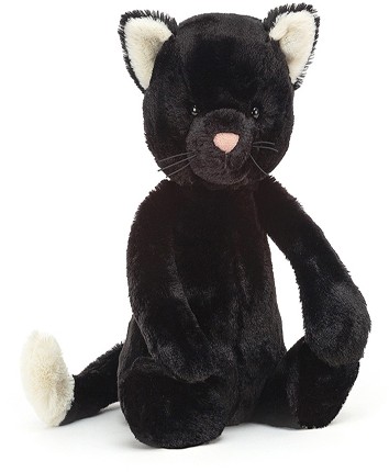 Retired Jellycat at Corfe Bears - BASHFUL BLACK KITTEN MEDIUM / ORIGINAL 31CM