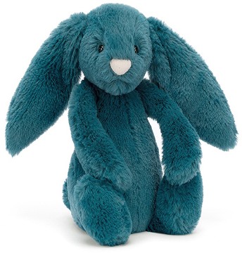 Retired Jellycat at Corfe Bears - BASHFUL BUNNY MINERAL BLUE LITTLE 18CM