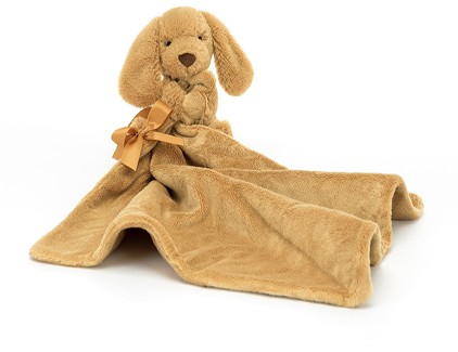 Retired Jellycat at Corfe Bears - BASHFUL TOFFEE PUPPY SOOTHER 34CM