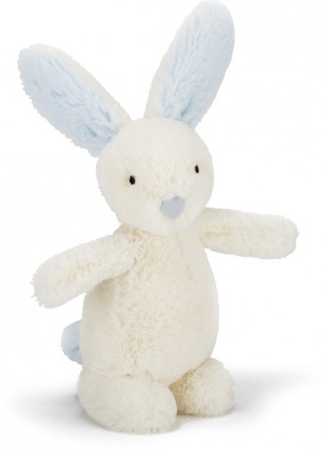 Retired Jellycat at Corfe Bears - BOBTAIL BUNNY RATTLE BLUE 14CM