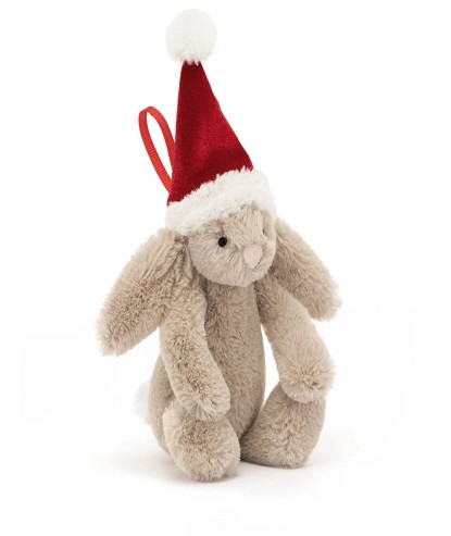 Retired Jellycat at Corfe Bears - BASHFUL CHRISTMAS BUNNY DECORATION 13CM